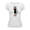 Заказать женскую футболку в Москве. Футболка базовая кошка от queen  - готовые дизайны и нанесение принтов.