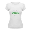 Заказать женскую футболку в Москве. Футболка базовая крокодил от Karina Radomskaya - готовые дизайны и нанесение принтов.