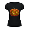 Заказать женскую футболку в Москве. Футболка базовая glowing pumpkin от queen  - готовые дизайны и нанесение принтов.