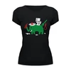 Заказать женскую футболку в Москве. Футболка базовая Зелёный слоник  от cherdantcev - готовые дизайны и нанесение принтов.