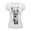 Заказать женскую футболку в Москве. Футболка базовая Грустная кошка от Yuko Maussi - готовые дизайны и нанесение принтов.