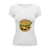 Заказать женскую футболку в Москве. Футболка базовая Гамбургер от YellowCloverShop - готовые дизайны и нанесение принтов.