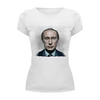Заказать женскую футболку в Москве. Футболка базовая Putin от Leichenwagen - готовые дизайны и нанесение принтов.