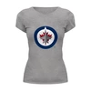 Заказать женскую футболку в Москве. Футболка базовая Winnipeg Jets / NHL Canada от KinoArt - готовые дизайны и нанесение принтов.
