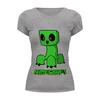 Заказать женскую футболку в Москве. Футболка базовая Minecraft (Майнкрафт) Creeper (Крипер) от Just kidding - готовые дизайны и нанесение принтов.