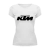 Заказать женскую футболку в Москве. Футболка базовая KTM moto от poluektoff@bmail.ru - готовые дизайны и нанесение принтов.