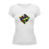 Заказать женскую футболку в Москве. Футболка базовая кубик рубика от Mari_M - готовые дизайны и нанесение принтов.