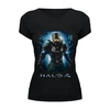 Заказать женскую футболку в Москве. Футболка базовая Halo 4 от Curipopik - готовые дизайны и нанесение принтов.