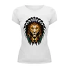 Заказать женскую футболку в Москве. Футболка базовая Peaceful Lion  от Troy - Angel - готовые дизайны и нанесение принтов.