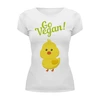 Заказать женскую футболку в Москве. Футболка базовая Go Vegan от vegan@thespaceway.info - готовые дизайны и нанесение принтов.