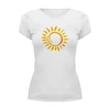 Заказать женскую футболку в Москве. Футболка базовая Солнце от DEPALL - готовые дизайны и нанесение принтов.