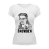 Заказать женскую футболку в Москве. Футболка базовая Edward Snowden от Leichenwagen - готовые дизайны и нанесение принтов.