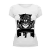 Заказать женскую футболку в Москве. Футболка базовая чёрный тигр  от Sasha Konyavy - готовые дизайны и нанесение принтов.