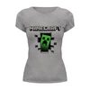 Заказать женскую футболку в Москве. Футболка базовая Minecraft  от торгаш - готовые дизайны и нанесение принтов.