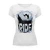 Заказать женскую футболку в Москве. Футболка базовая Ride Ski от oneredfoxstore@gmail.com - готовые дизайны и нанесение принтов.