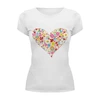 Заказать женскую футболку в Москве. Футболка базовая flower heart от wawa - готовые дизайны и нанесение принтов.