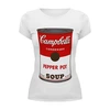 Заказать женскую футболку в Москве. Футболка базовая Campbell's Soup (Энди Уорхол) от coolmag - готовые дизайны и нанесение принтов.
