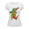 Заказать женскую футболку в Москве. Футболка базовая dinosaur art от DenTen - готовые дизайны и нанесение принтов.