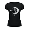 Заказать женскую футболку в Москве. Футболка базовая Скелет на Луне от MariYang  - готовые дизайны и нанесение принтов.