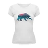 Заказать женскую футболку в Москве. Футболка базовая Медведь на рыбалке от printik - готовые дизайны и нанесение принтов.