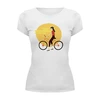 Заказать женскую футболку в Москве. Футболка базовая Девушка на велосипеде от Мария Никитина - готовые дизайны и нанесение принтов.
