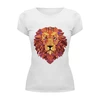 Заказать женскую футболку в Москве. Футболка базовая Лев (Lion) от trugift - готовые дизайны и нанесение принтов.