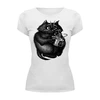 Заказать женскую футболку в Москве. Футболка базовая Cat Begemot от balden - готовые дизайны и нанесение принтов.