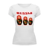 Заказать женскую футболку в Москве. Футболка базовая Матрешка   от T-shirt print  - готовые дизайны и нанесение принтов.
