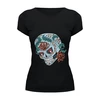 Заказать женскую футболку в Москве. Футболка базовая Skull от ideboshir - готовые дизайны и нанесение принтов.