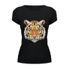 Заказать женскую футболку в Москве. Футболка базовая Тигр - Tiger от trend - готовые дизайны и нанесение принтов.