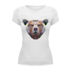 Заказать женскую футболку в Москве. Футболка базовая Полигональный медведь от oldman - готовые дизайны и нанесение принтов.