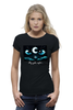 Заказать женскую футболку в Москве. Футболка базовая Лунный кот от Dmitry Kochkin - готовые дизайны и нанесение принтов.