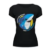 Заказать женскую футболку в Москве. Футболка базовая Левая акула от printik - готовые дизайны и нанесение принтов.