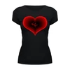 Заказать женскую футболку в Москве. Футболка базовая Сердце "Fuck you" от notesinthemargin@yandex.ru - готовые дизайны и нанесение принтов.