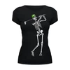 Заказать женскую футболку в Москве. Футболка базовая Golfing Skeleton от cherdantcev - готовые дизайны и нанесение принтов.