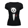 Заказать женскую футболку в Москве. Футболка базовая Panda Godfather от skynatural - готовые дизайны и нанесение принтов.