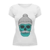 Заказать женскую футболку в Москве. Футболка базовая Hipster skull от zen4@bk.ru - готовые дизайны и нанесение принтов.