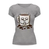 Заказать женскую футболку в Москве. Футболка базовая Кофе (Coffee) от Yaroslava - готовые дизайны и нанесение принтов.