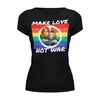 Заказать женскую футболку в Москве. Футболка базовая ☮ John and Yoko ☮ от balden - готовые дизайны и нанесение принтов.
