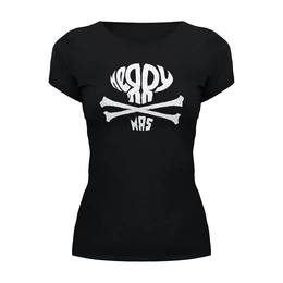 Заказать женскую футболку в Москве. Футболка базовая Skull X-MAS от balden - готовые дизайны и нанесение принтов.