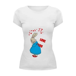 Заказать женскую футболку в Москве. Футболка базовая Rabbit_woman от Printio - готовые дизайны и нанесение принтов.