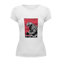 Заказать женскую футболку в Москве. Футболка базовая Godzilla от Татьяна - готовые дизайны и нанесение принтов.