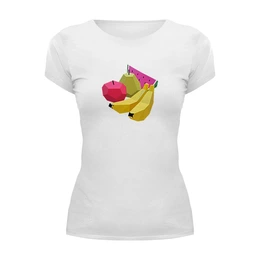 Заказать женскую футболку в Москве. Футболка базовая Фрукты от mironcrig@gmail.com - готовые дизайны и нанесение принтов.