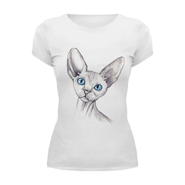 Заказать женскую футболку в Москве. Футболка базовая cats от Дюкова - готовые дизайны и нанесение принтов.