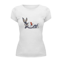 Заказать женскую футболку в Москве. Футболка базовая Bugs Bunny от ПРИНТЫ ПЕЧАТЬ  - готовые дизайны и нанесение принтов.