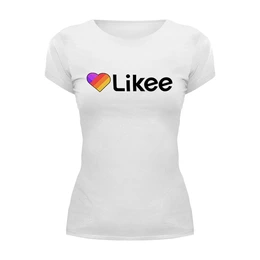 Заказать женскую футболку в Москве. Футболка базовая Likee  от DESIGNER   - готовые дизайны и нанесение принтов.