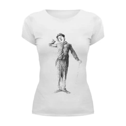 Заказать женскую футболку в Москве. Футболка базовая Чарли Чаплин от CoolDesign - готовые дизайны и нанесение принтов.