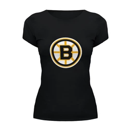 Заказать женскую футболку в Москве. Футболка базовая Boston Bruins / NHL USA от KinoArt - готовые дизайны и нанесение принтов.
