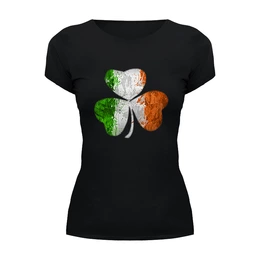 Заказать женскую футболку в Москве. Футболка базовая Ирландский трилистник от printik - готовые дизайны и нанесение принтов.