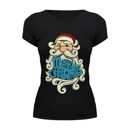 Заказать женскую футболку в Москве. Футболка базовая Дед Мороз (Santa) от coolmag - готовые дизайны и нанесение принтов.